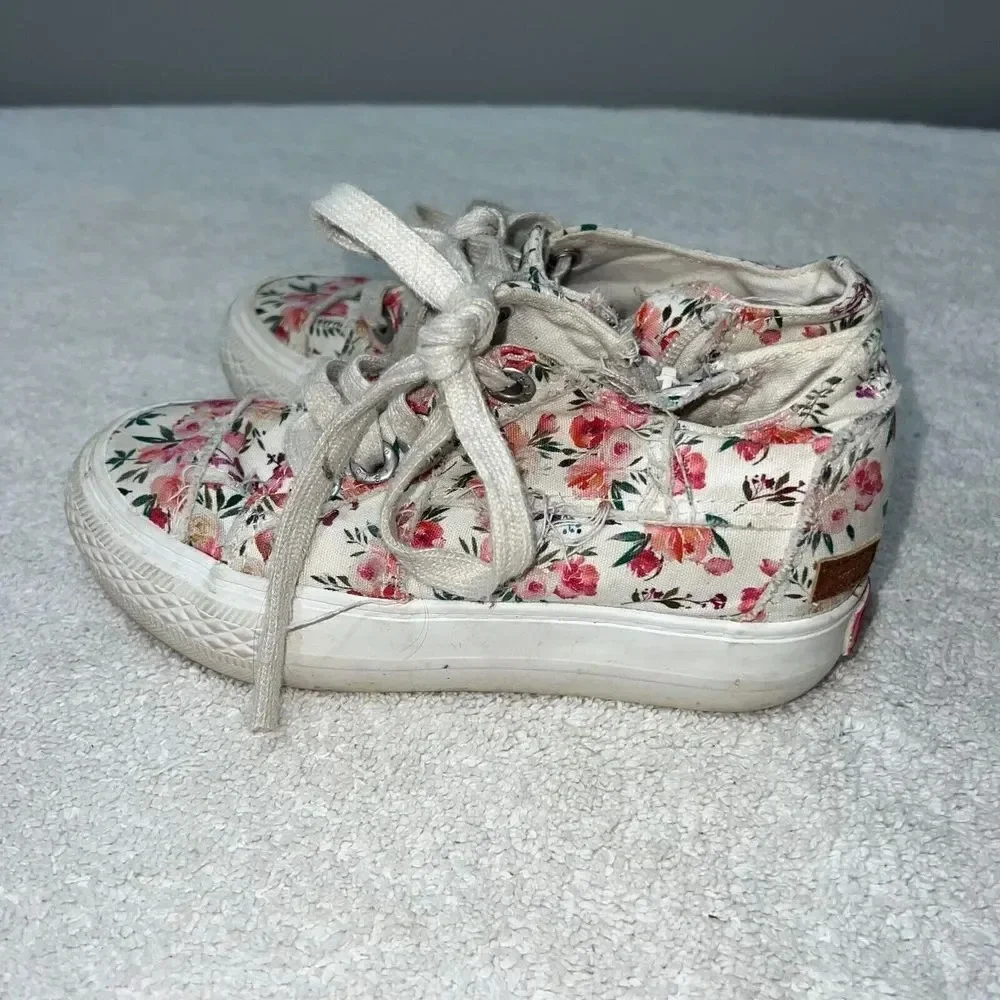 Blowfish Malibu Kids Girls Multicolor Sneaker 13 Lace Up Floral Athletic Shoes